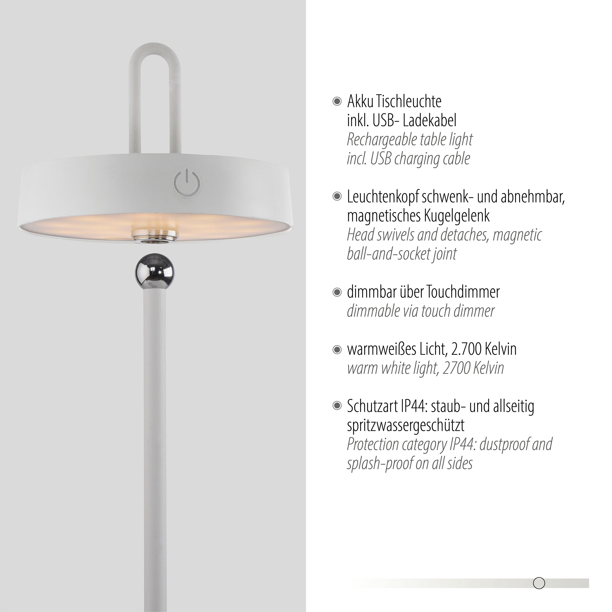 JUST LIGHT. LED-Akku-Tischleuchte 1flg image number 6