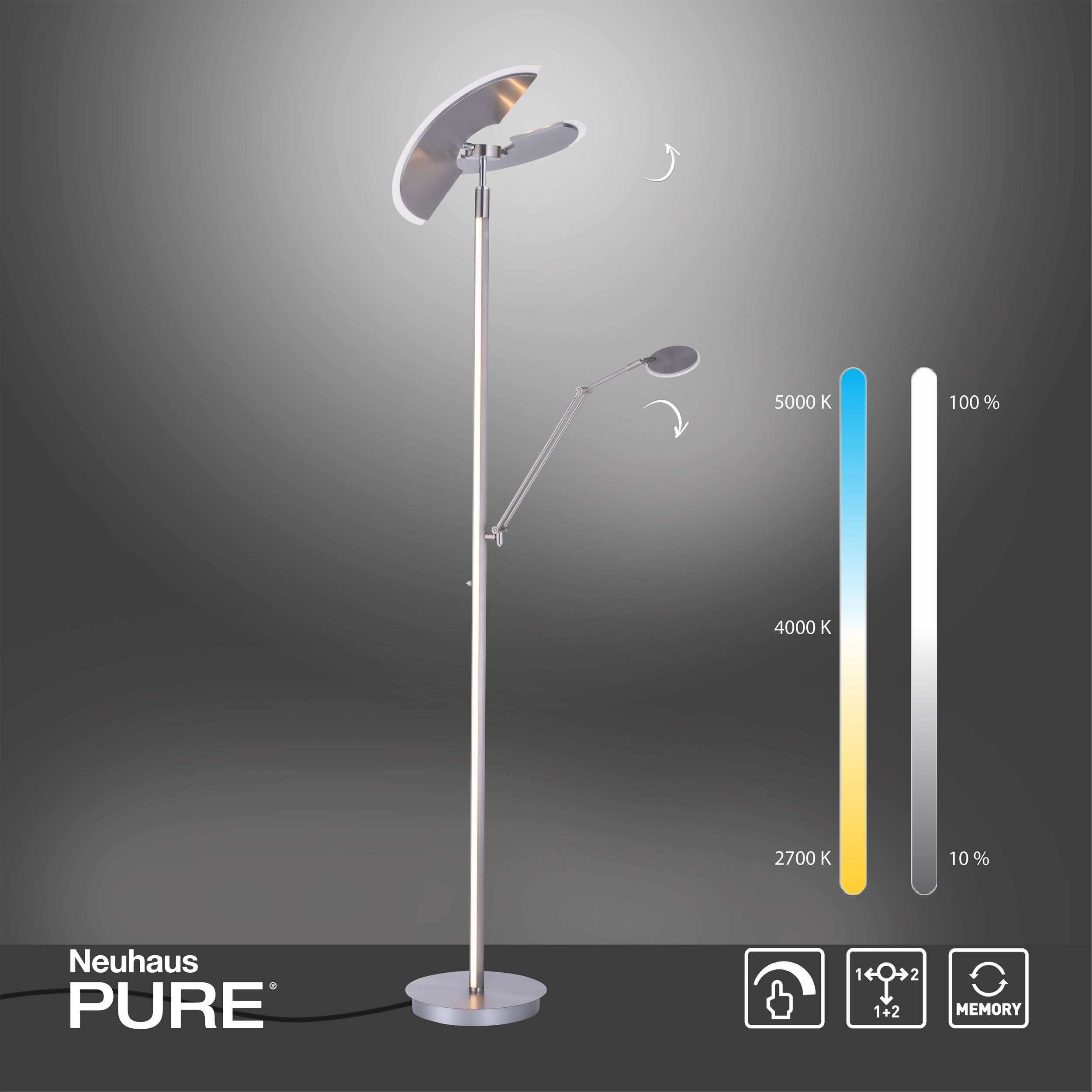 LED-Stehleuchte 2flg image number null
