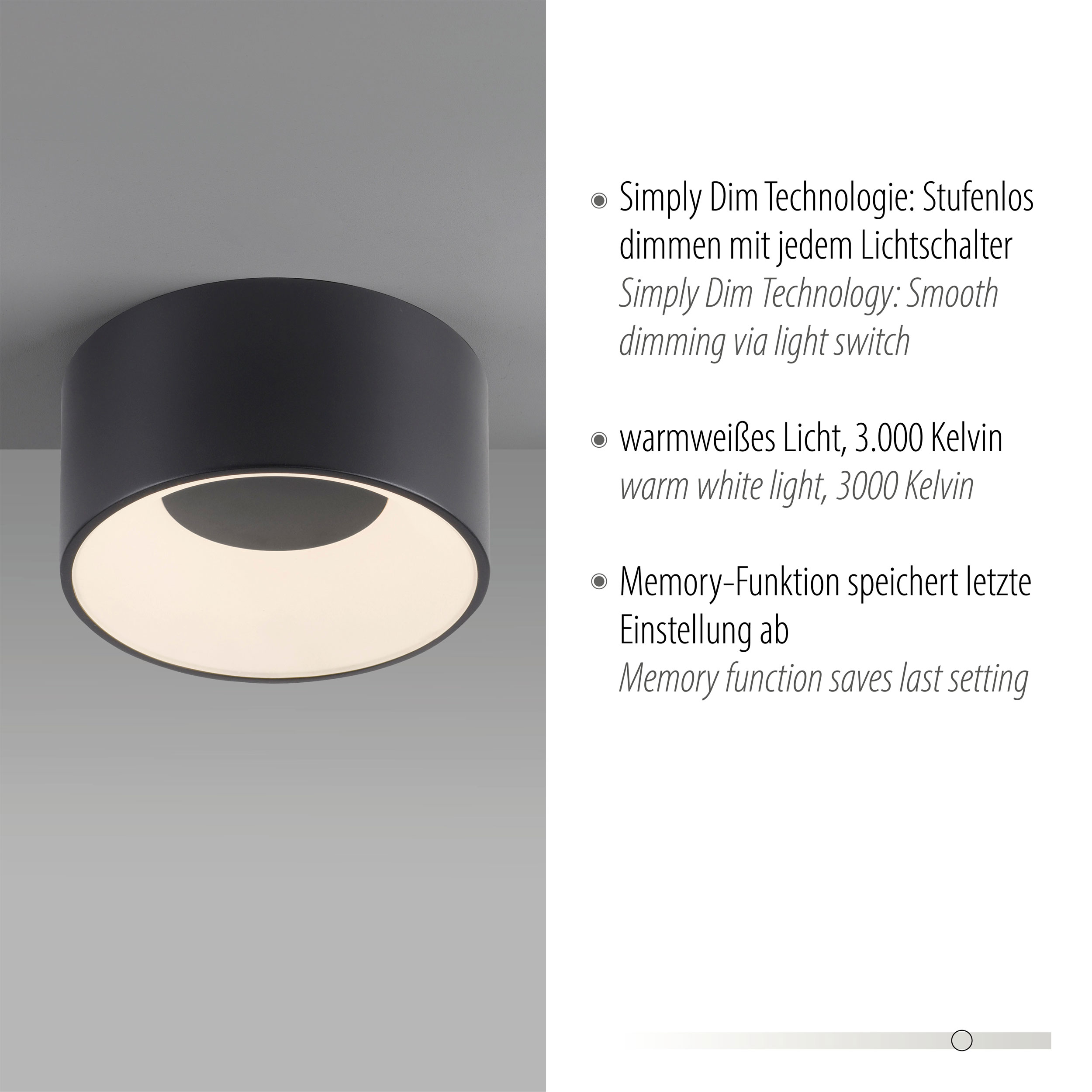 JUST LIGHT. LED-Deckenleuchte 1flg image number 3