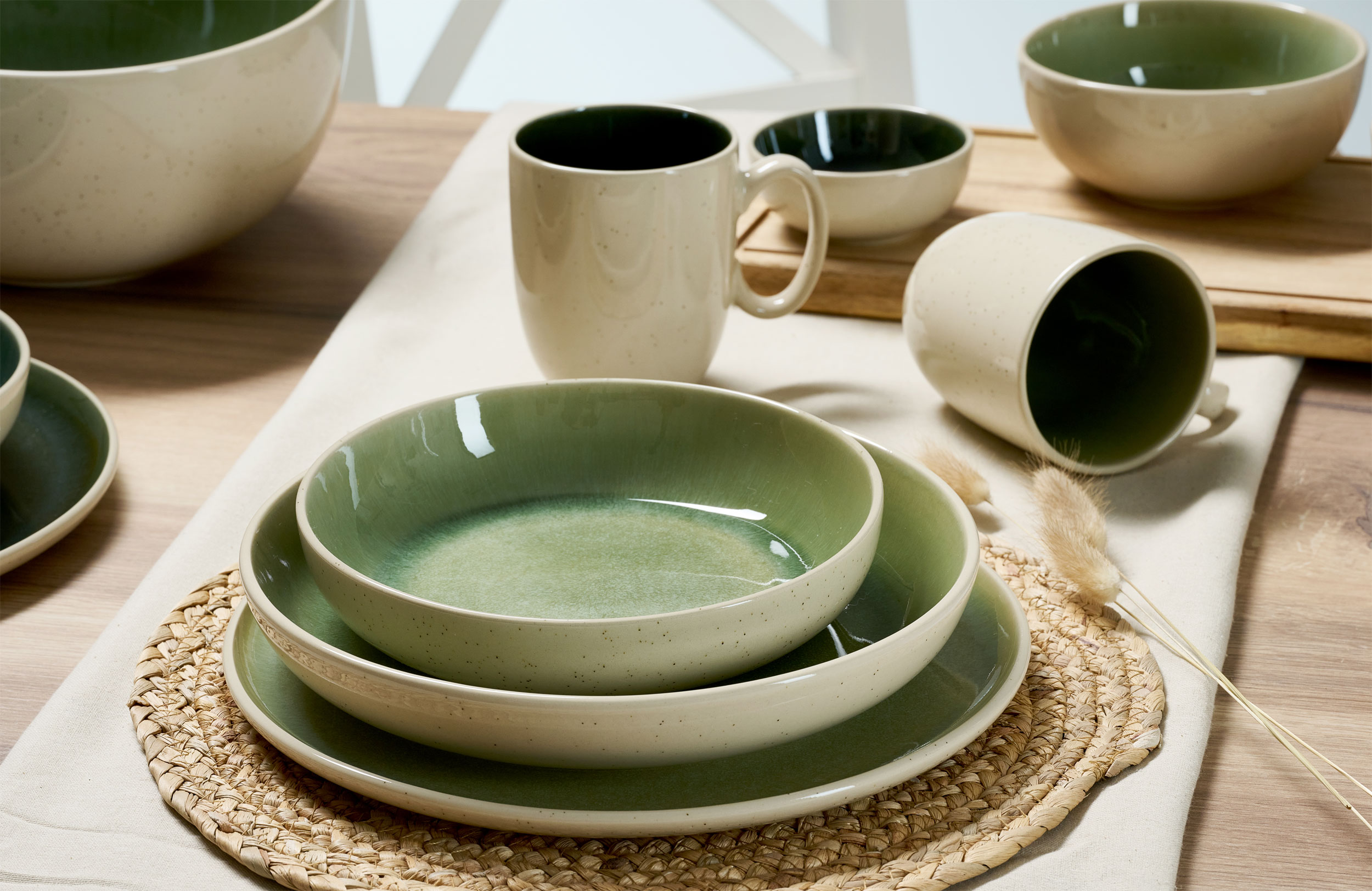 Ritzenhoff & Breker Müslischale 14,5cm beige grün Keramik
