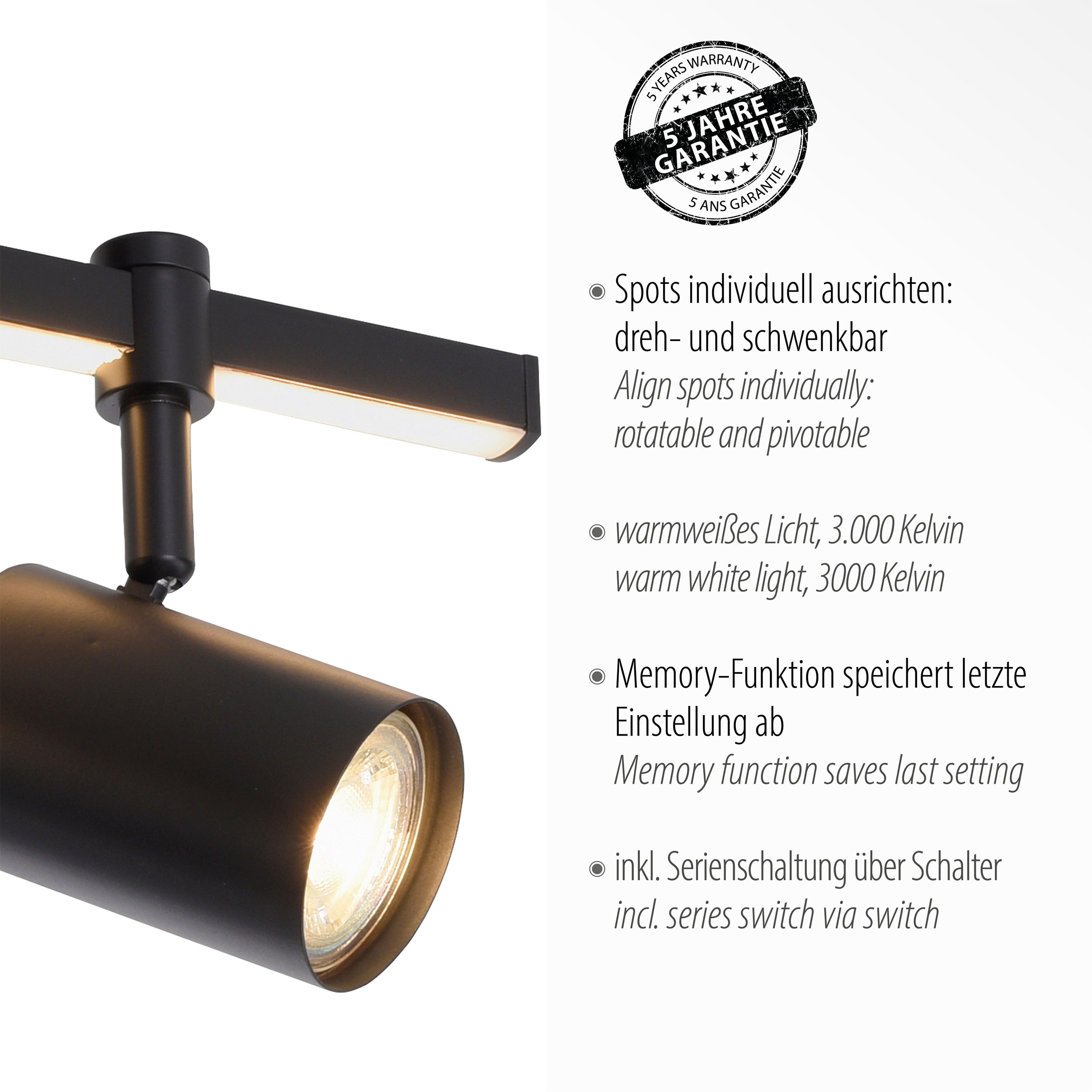 LED-Deckenleuchte 2flg image number null