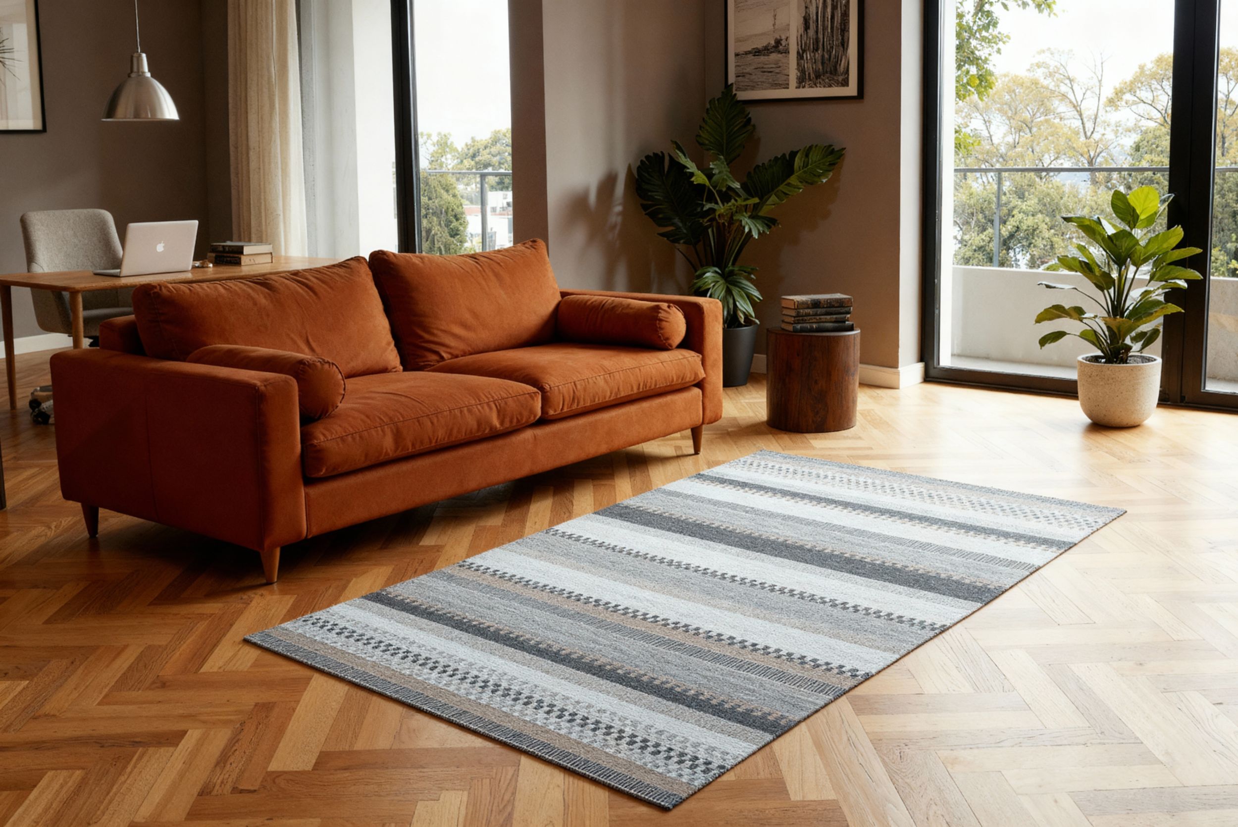 Nord S&uuml;d Moderner Webteppich image number 3