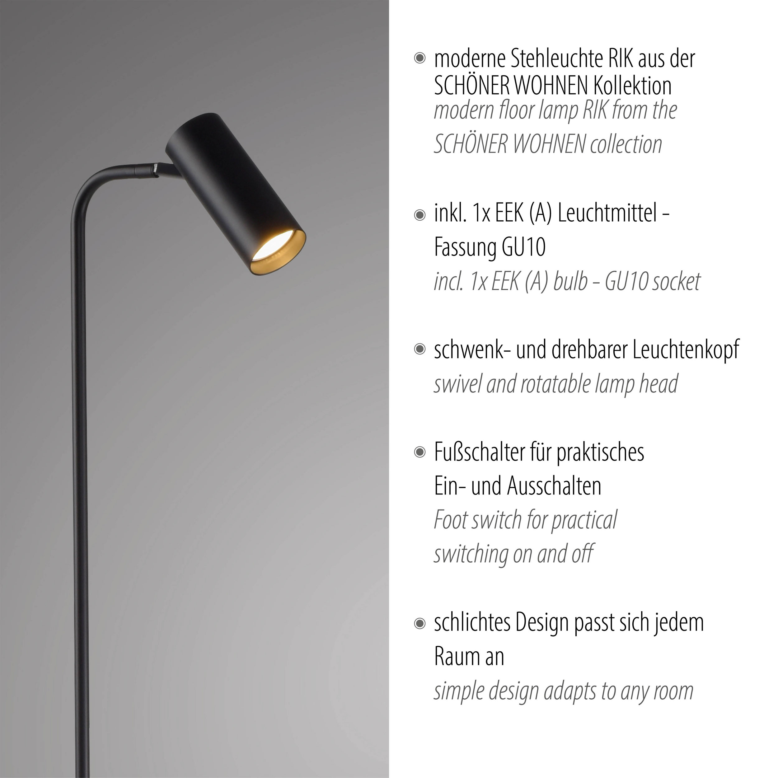 SCHÖNER WOHNEN LED-Stehleuchte 1flg image number 4