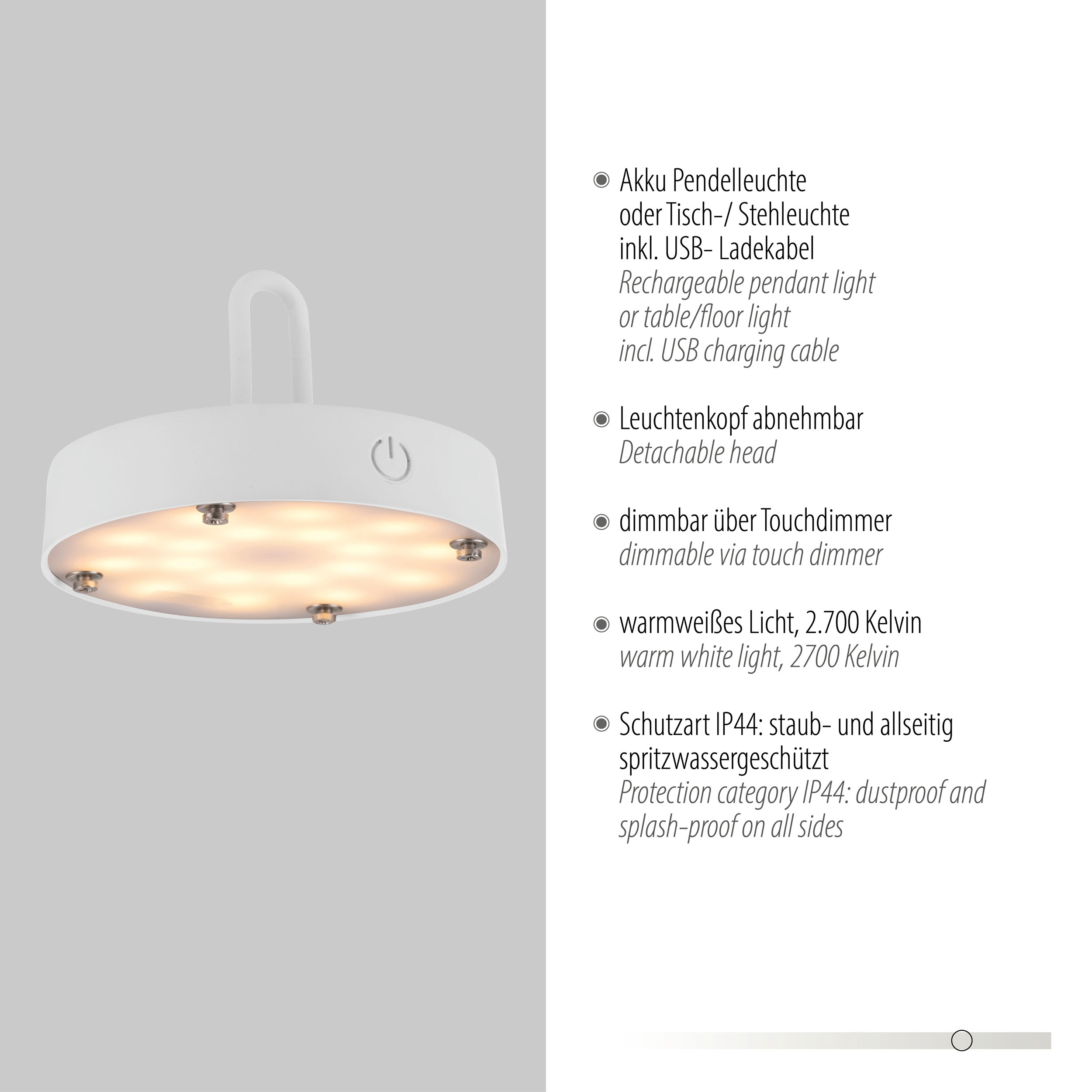 JUST LIGHT. LED-Akku-Tischleuchte 1flg image number 4