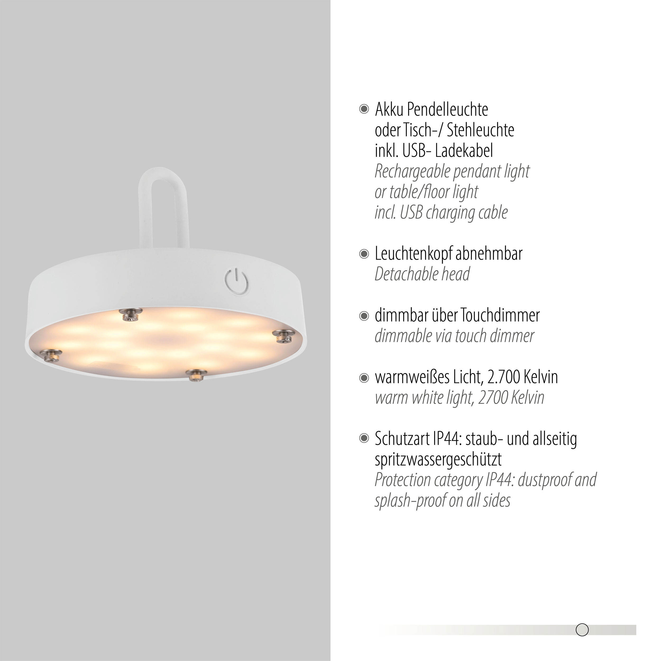 JUST LIGHT. LED-Akku-Tischleuchte 1flg image number 5