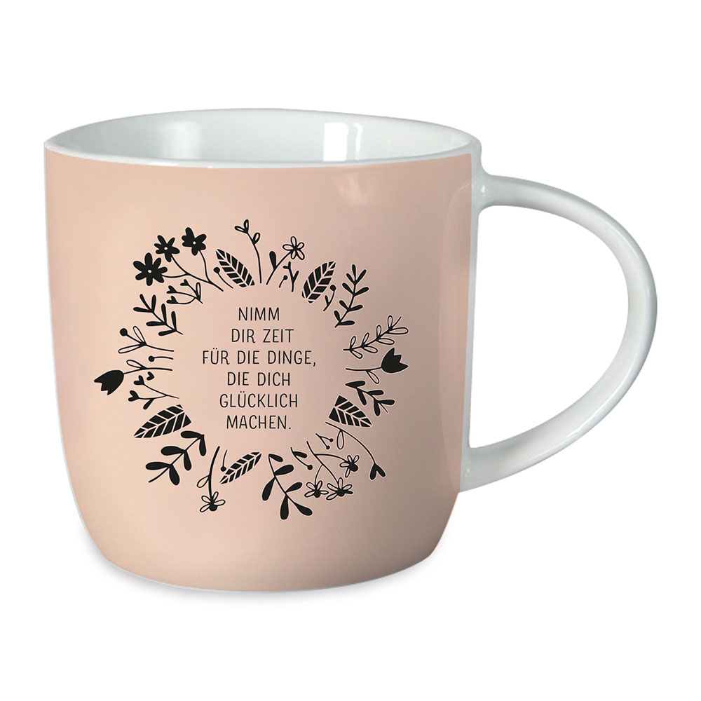 Grafik-Werkstatt Kaffeetasse Mit Spruch – 300 Ml, Porzellan, Spülmaschinengeeignet, Schwarz