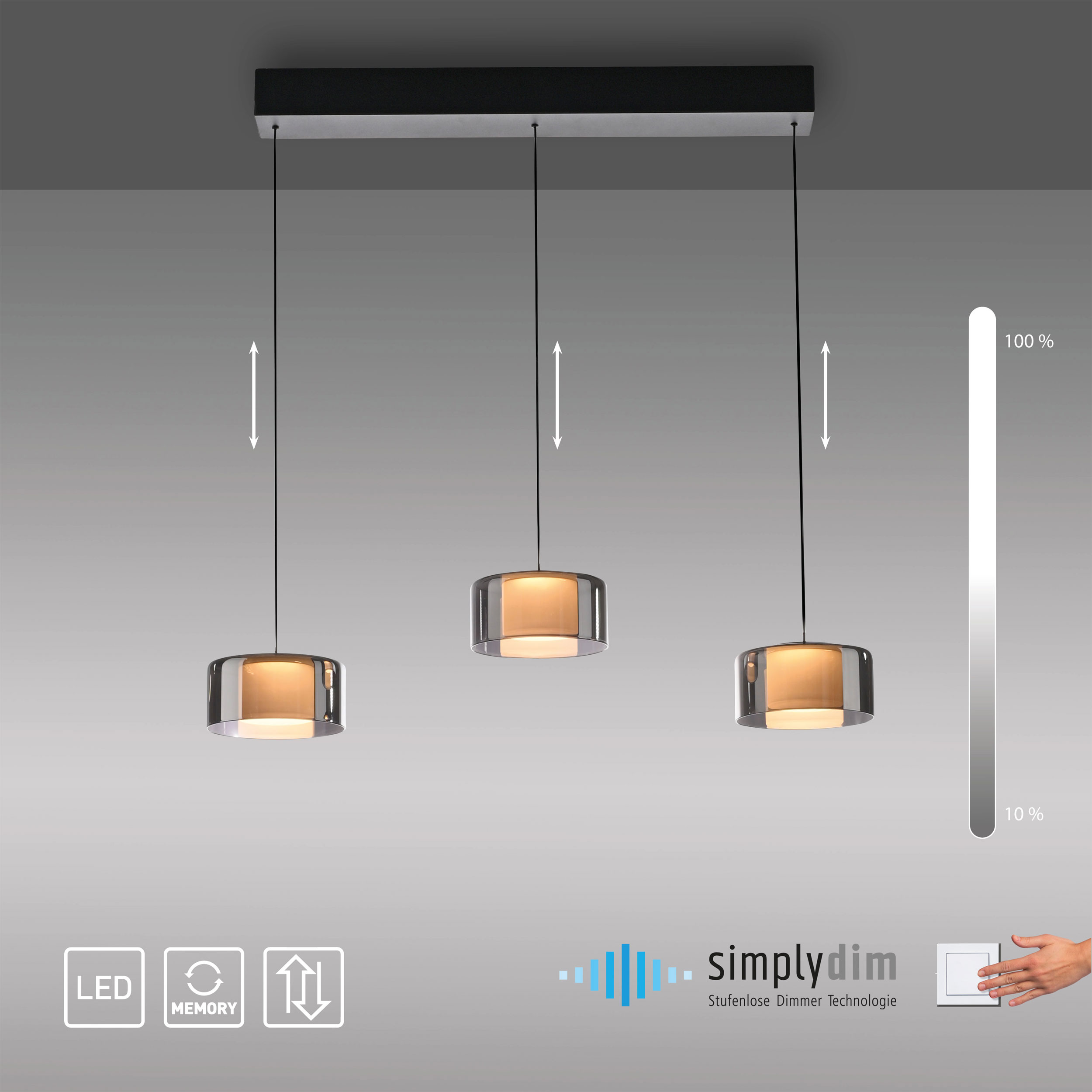 Paul Neuhaus LED-Pendelleuchte 3flg image number 8