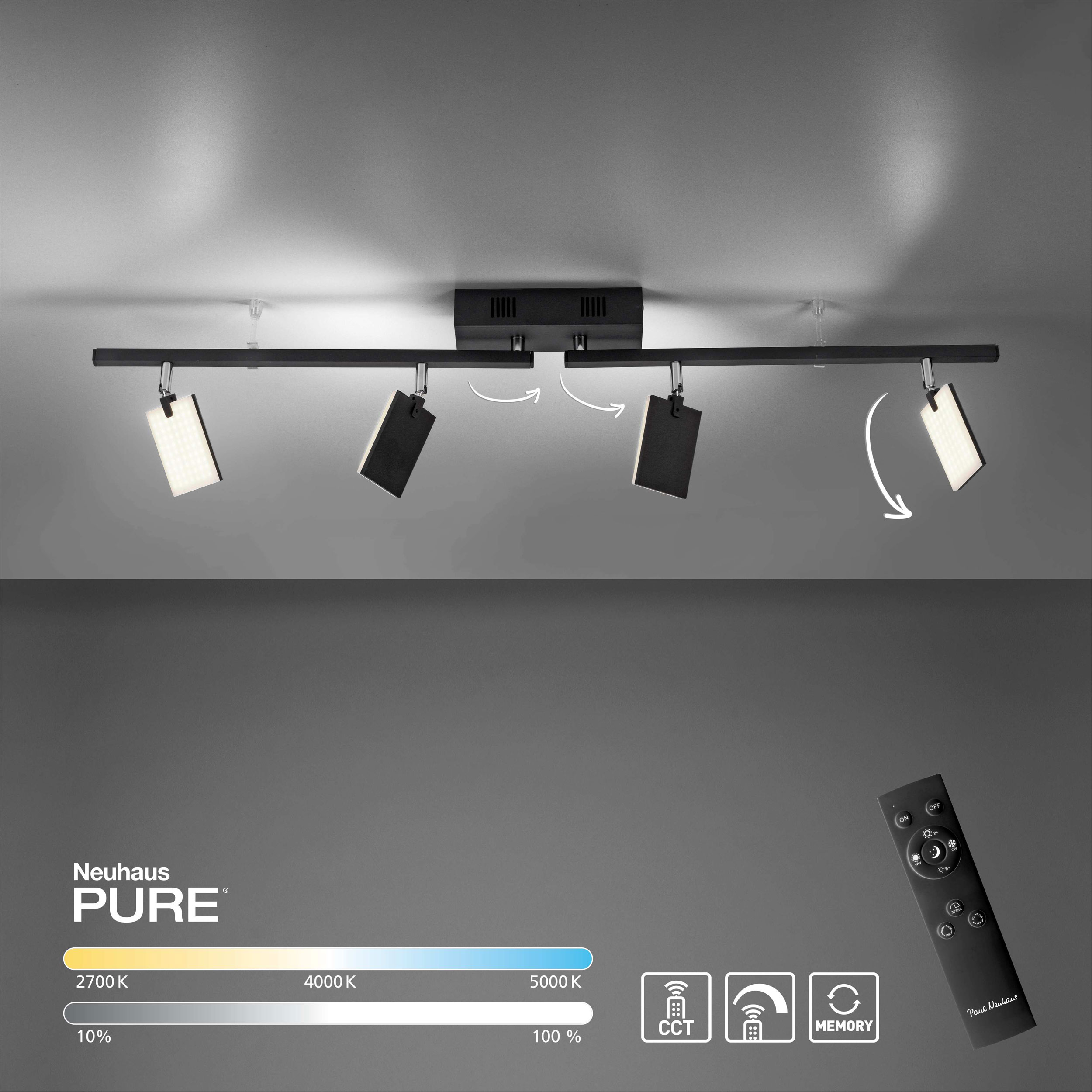 Paul Neuhaus LED-Deckenleuchte 4flg image number 4