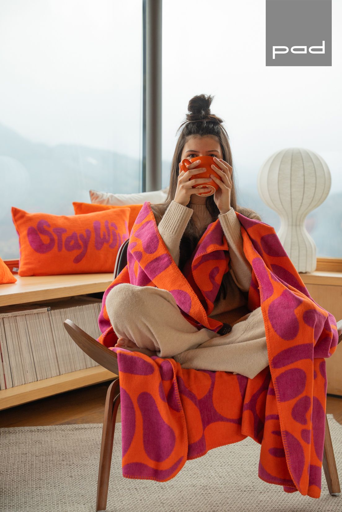 Pad Concept Kissenhülle pink orange Mischgewebe