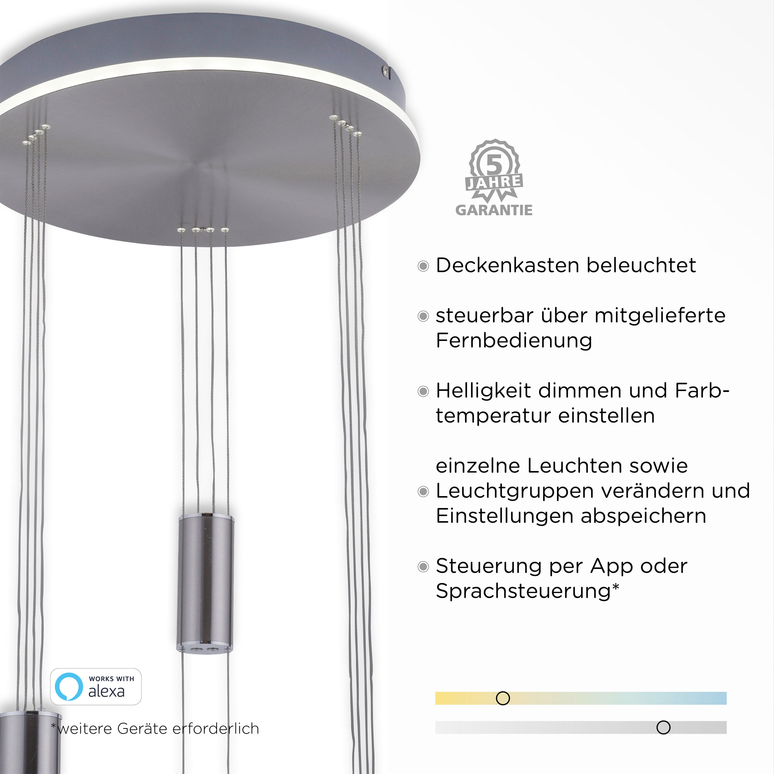 Paul Neuhaus LED-Pendelleuchte 4flg image number 5