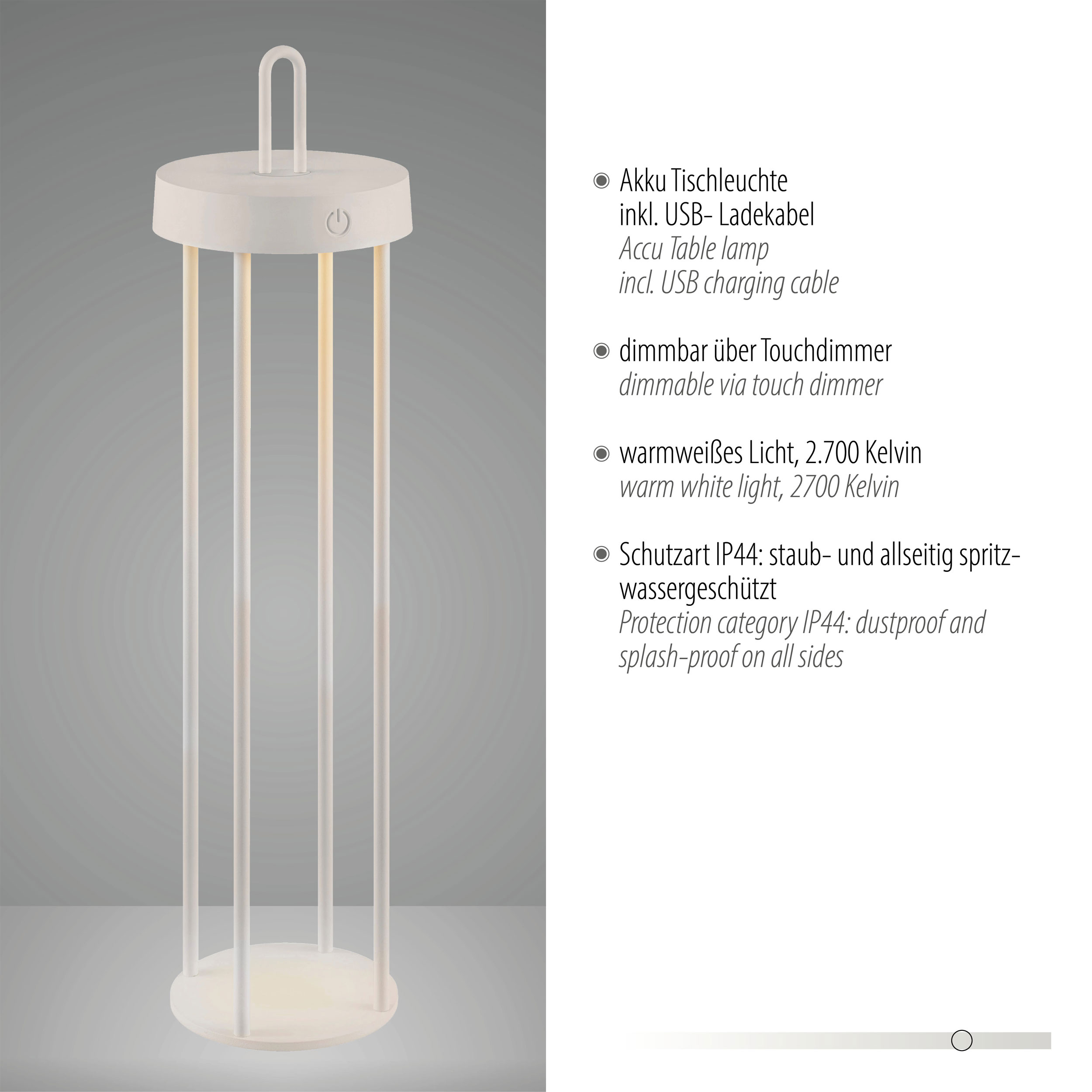 JUST LIGHT. LED-Akku-Tischleuchte 1flg image number 5