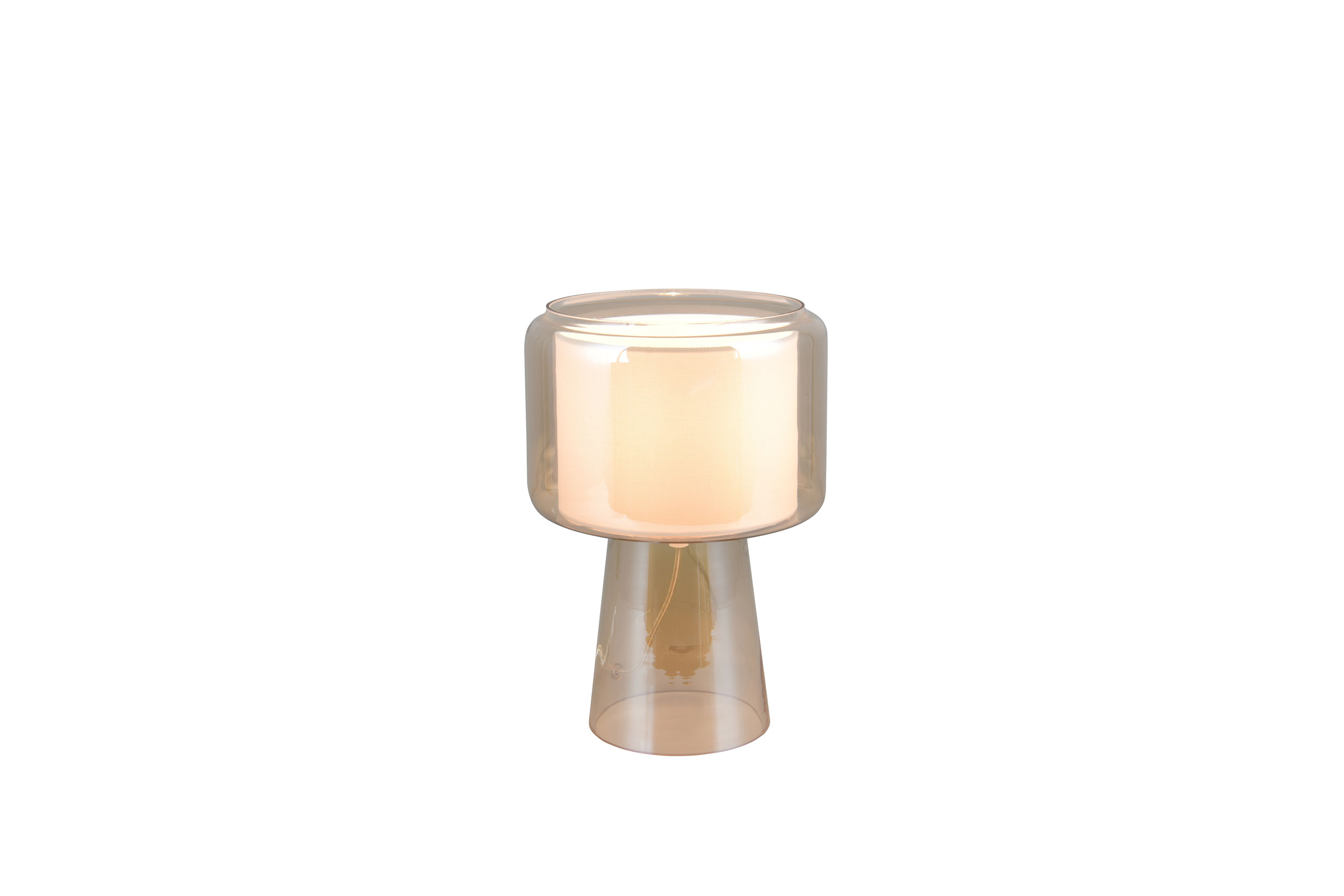 Trio Leuchten Tischleuchte 1flg braun Glas