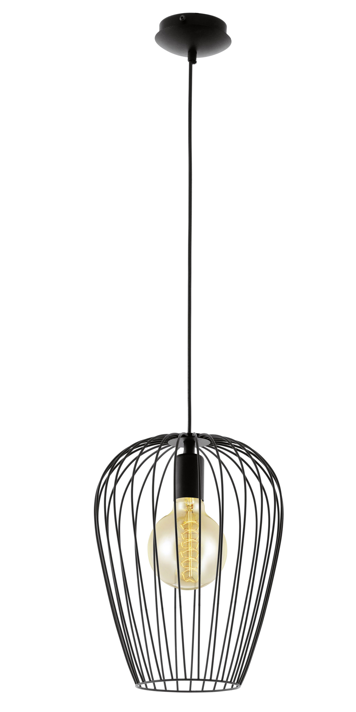 Eglo Pendelleuchte 49472 E27 60W Schwarz Metall 110cm
