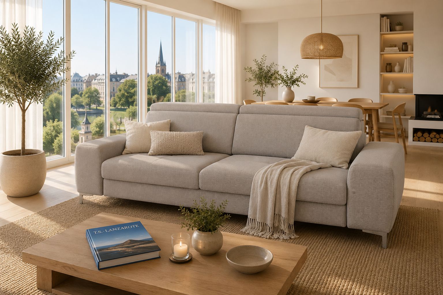 set one by Musterring 3-Sitzer-Sofa grau Stoff