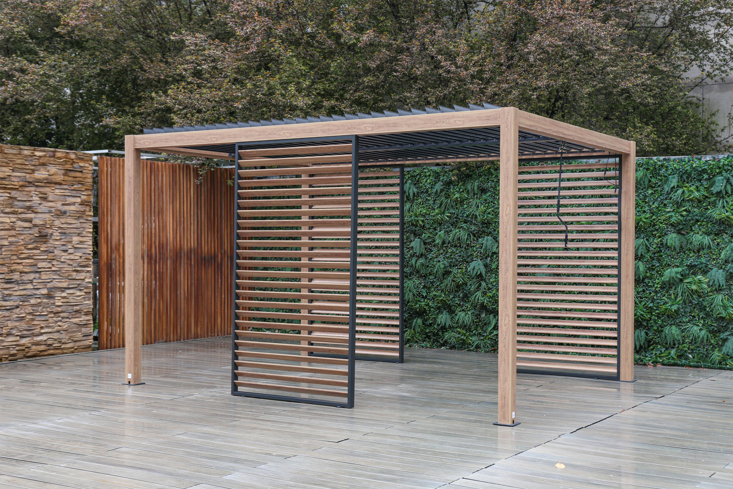 Gartenpavillon 3x4 m Teakoptik image number null