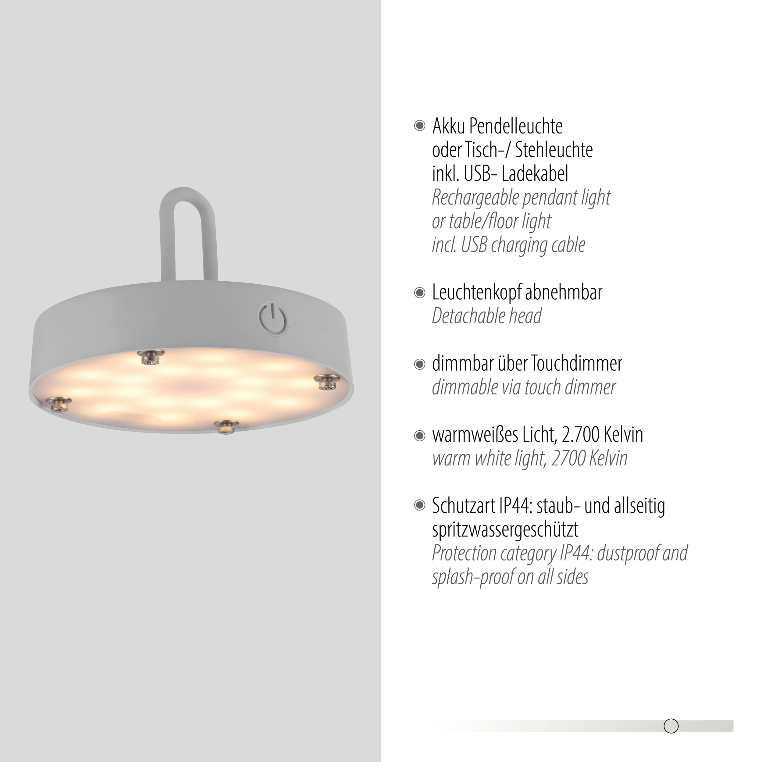JUST LIGHT. LED-Akku-Tischleuchte 1flg image number 4