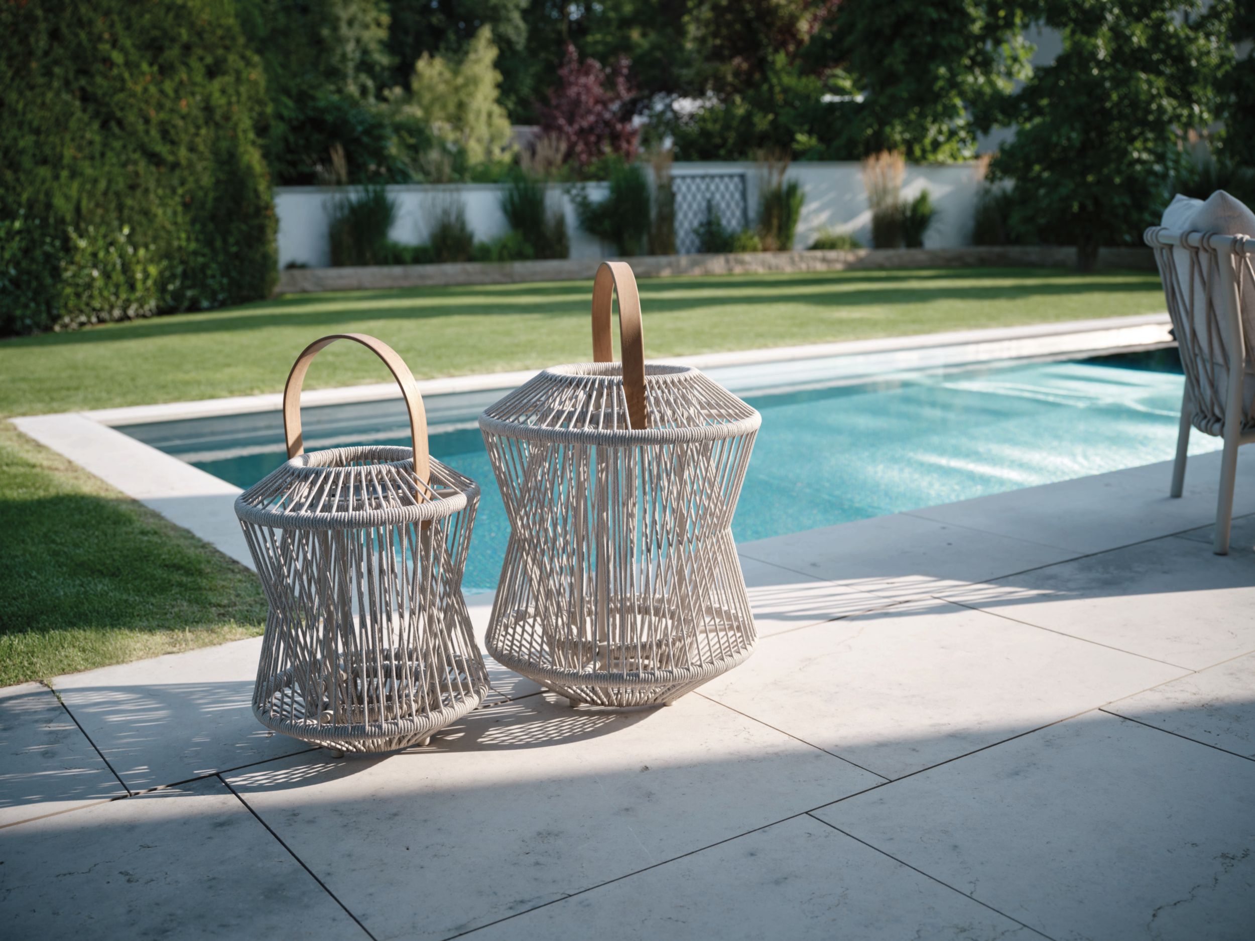 STERN Outdoor-Laterne beige Aluminium