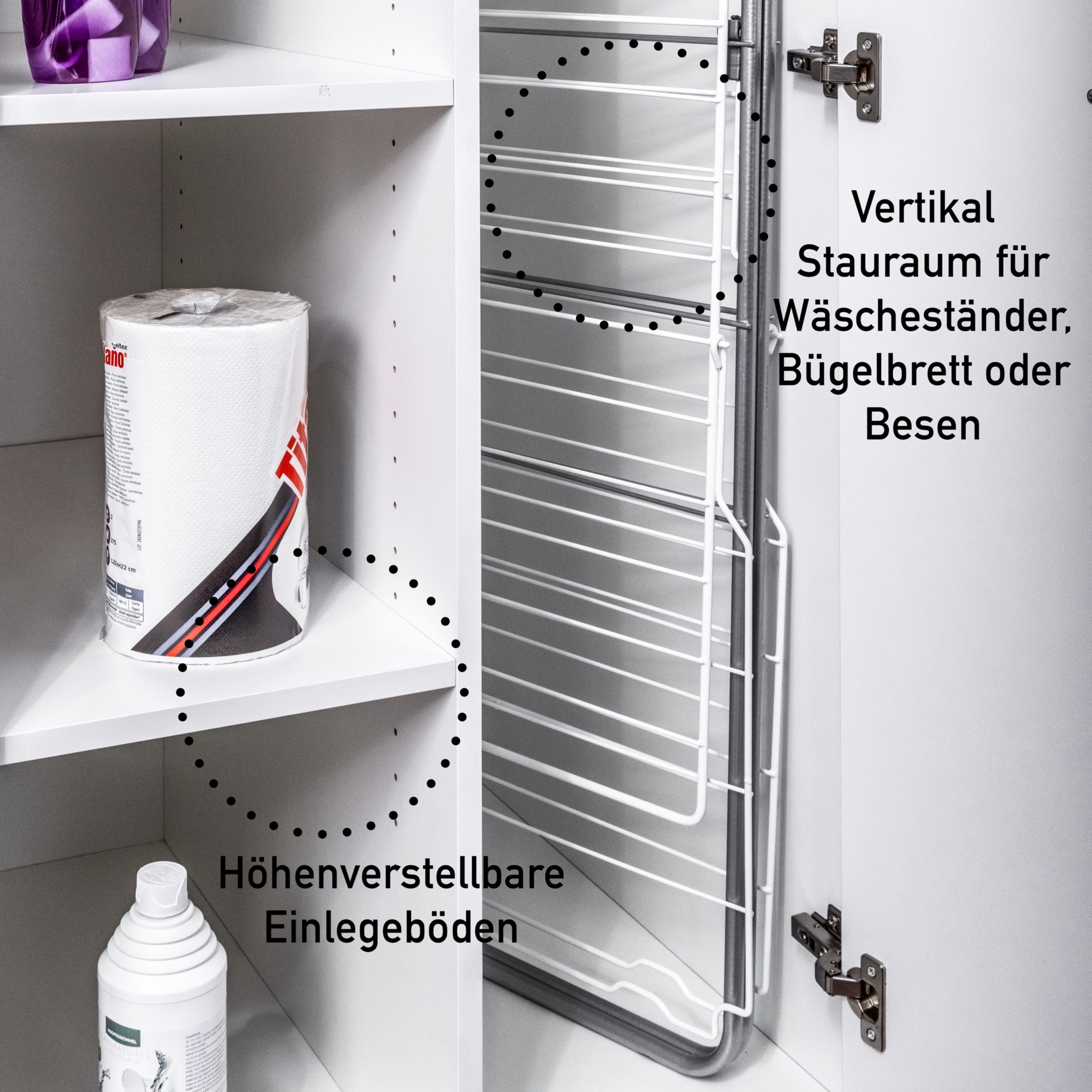 Haushaltsschrank 1-türig weiß Holzfaserwerkstoff