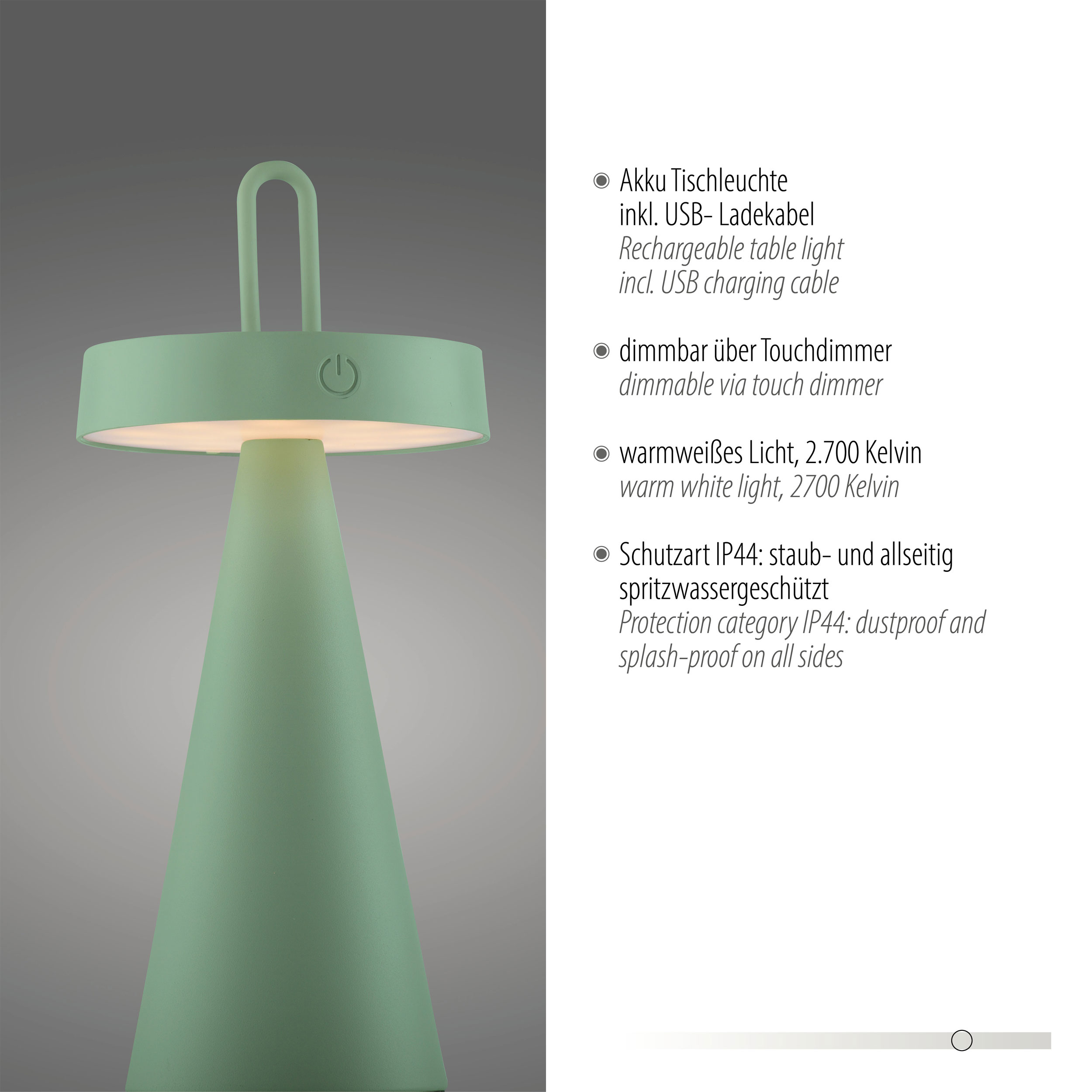 JUST LIGHT. LED-Akku-Tischleuchte 1flg image number 4