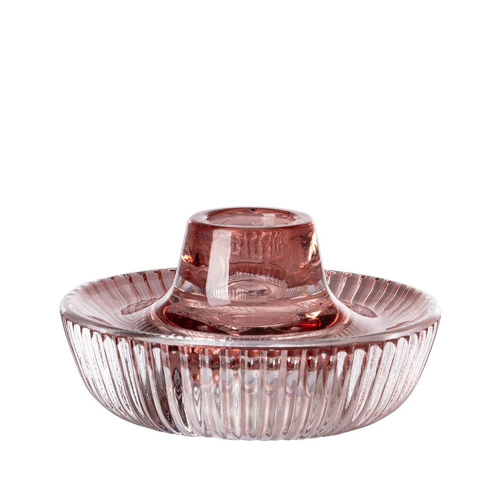 Fink Teelichthalter 10cm pink Glas