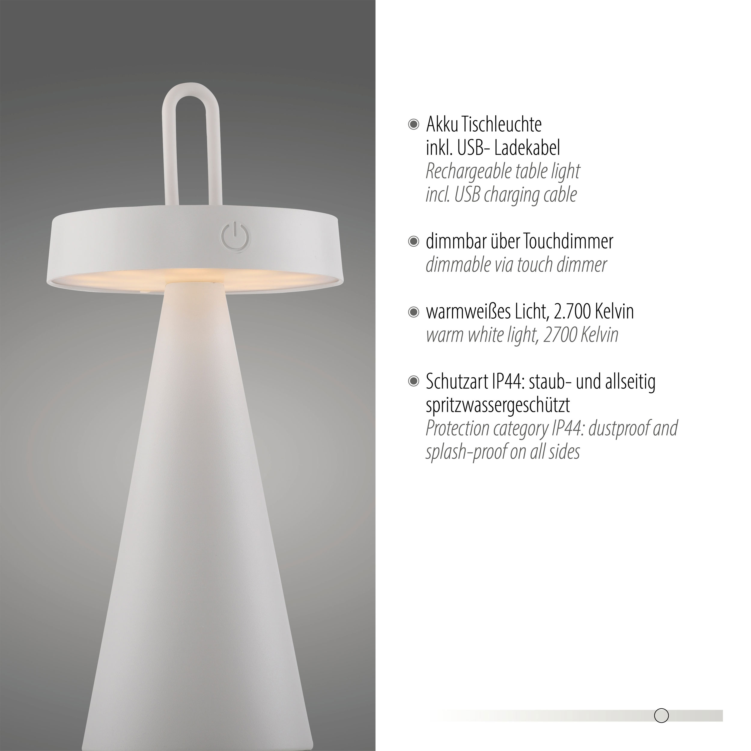 JUST LIGHT. LED-Akku-Tischleuchte 1flg image number 6
