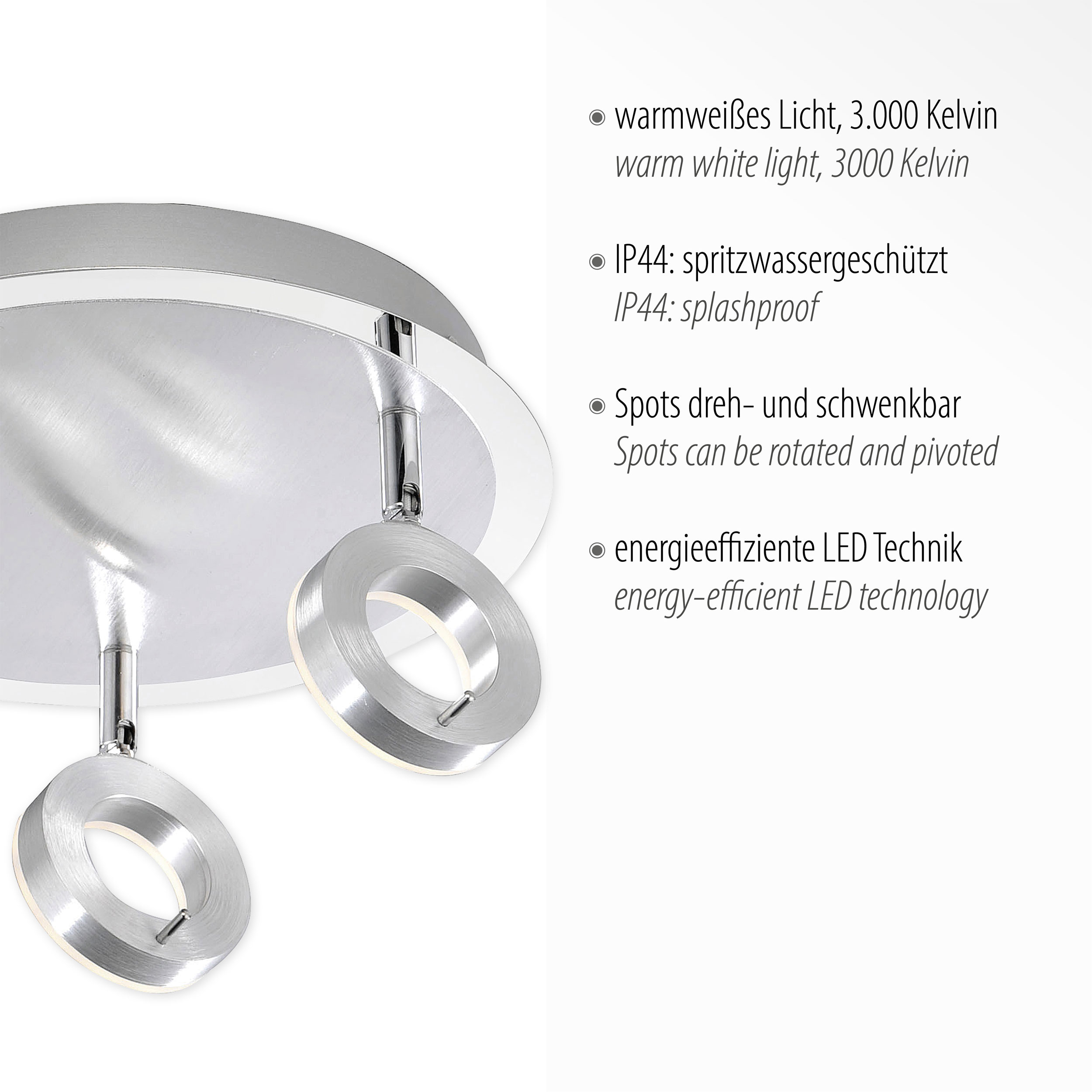 LED-Deckenleuchte 3flg image number null