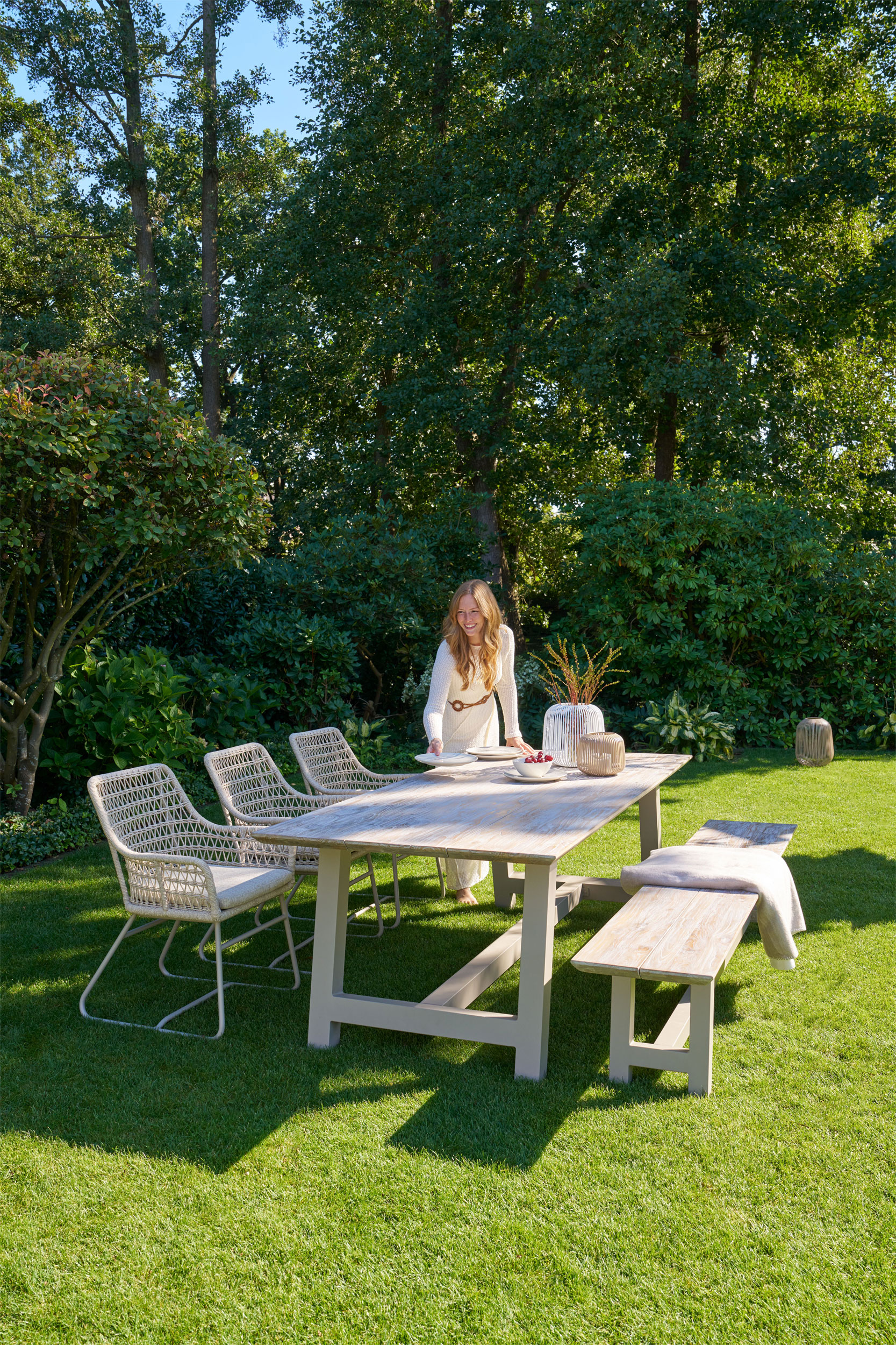 Gartentisch Teak Weiss image number null