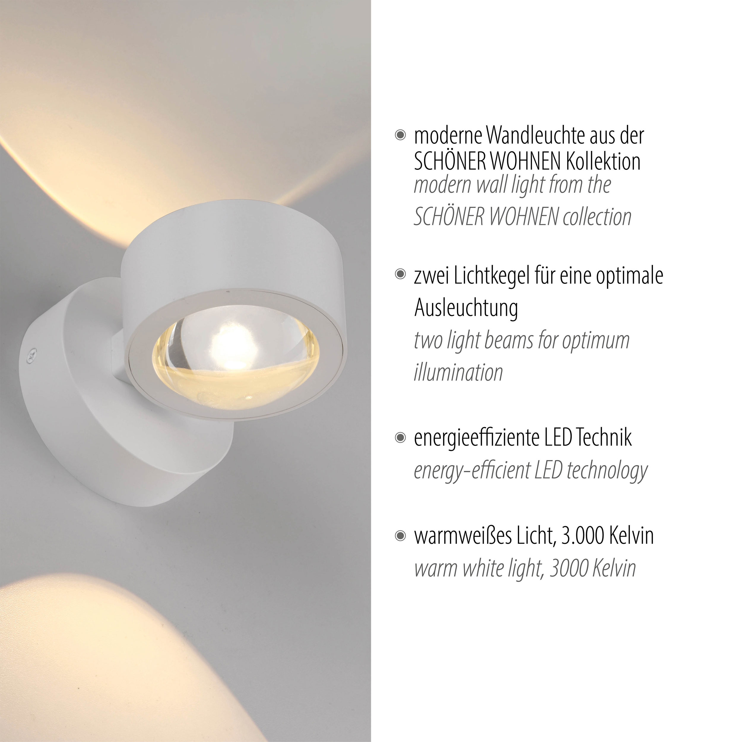 JUST LIGHT LED-Wandleuchte 2flg image number 4