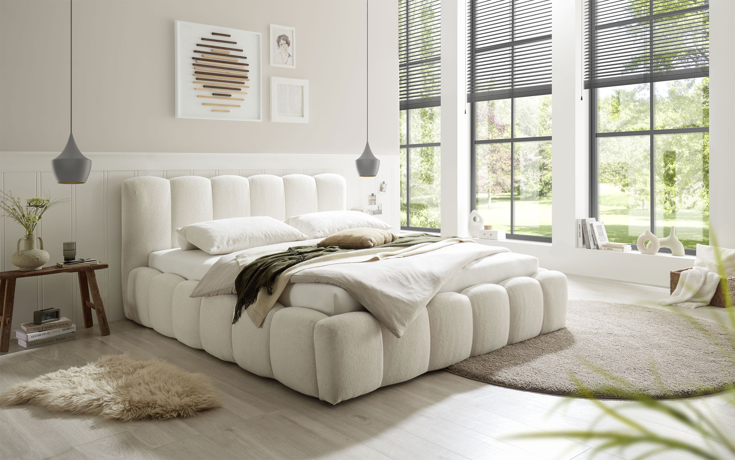 liv'in polsterbett weiß stoff