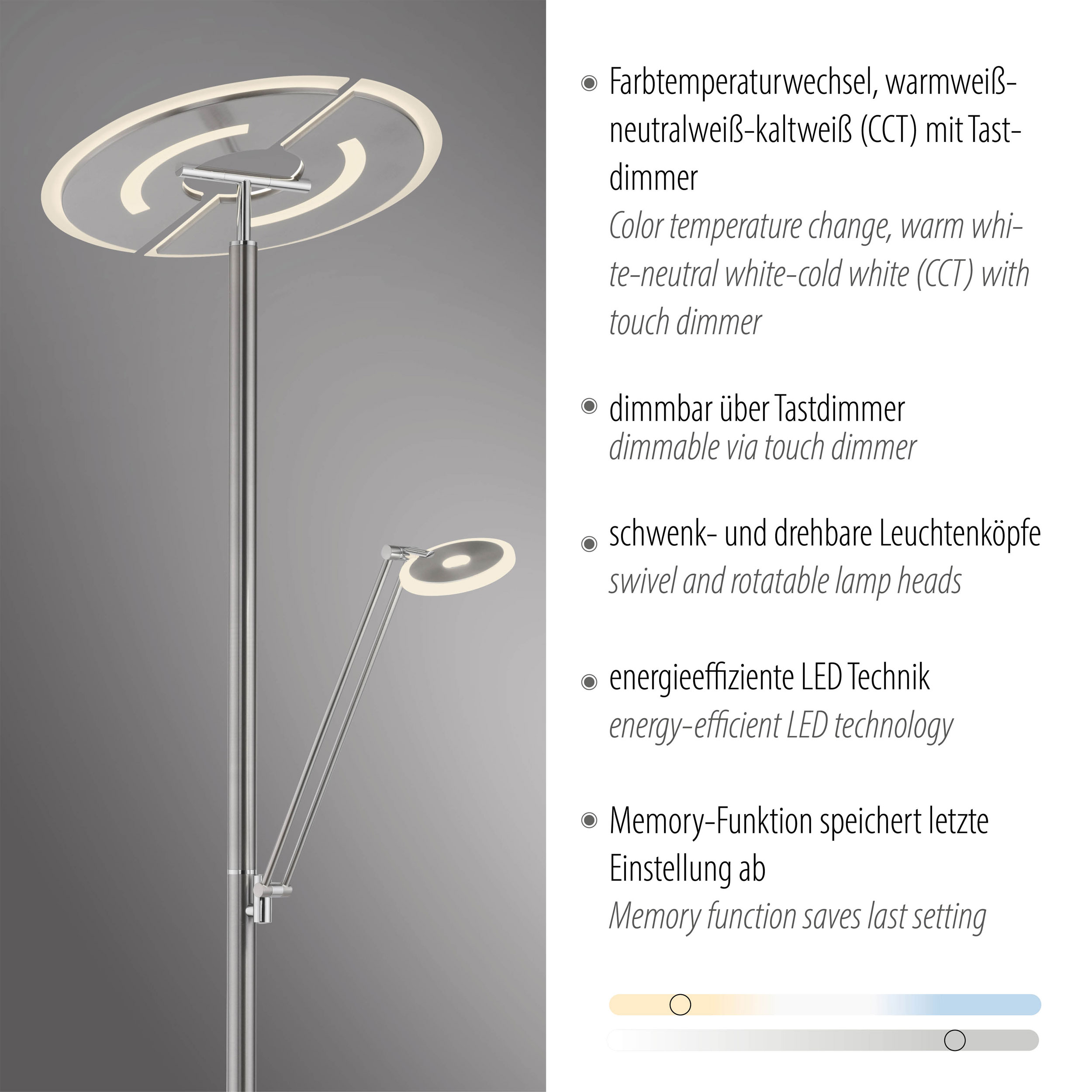 LED-Stehleuchte 2flg image number null