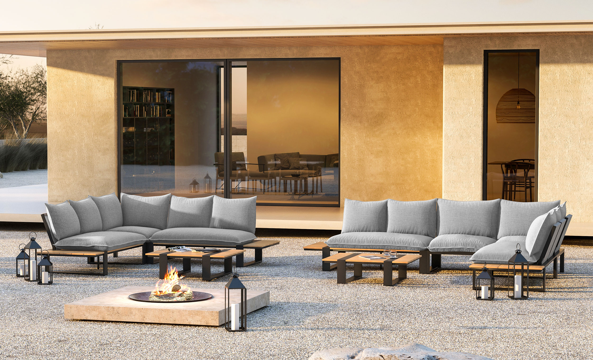 Gartenlounge Set Alu/Teak image number null