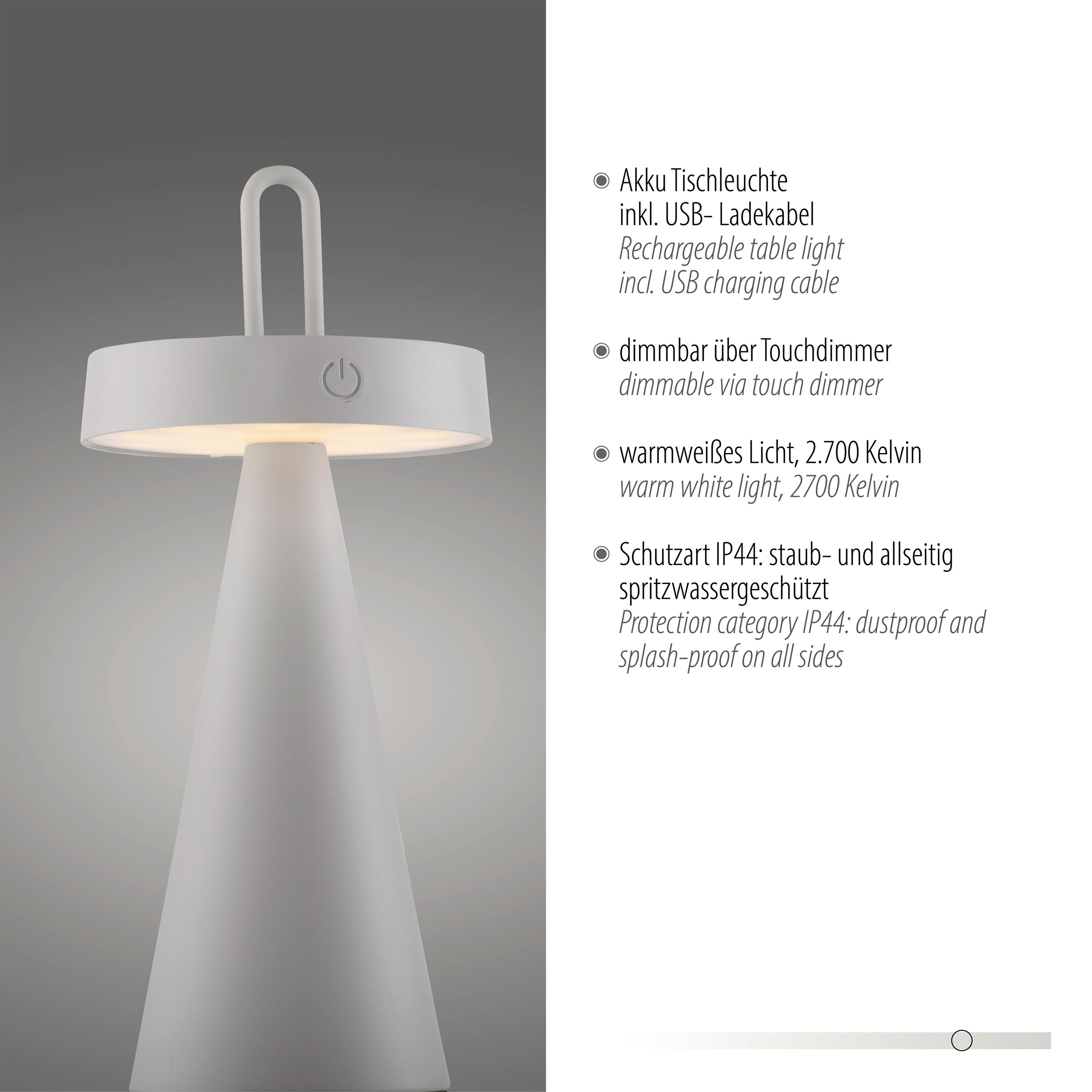 JUST LIGHT. LED-Akku-Tischleuchte 1flg image number 6