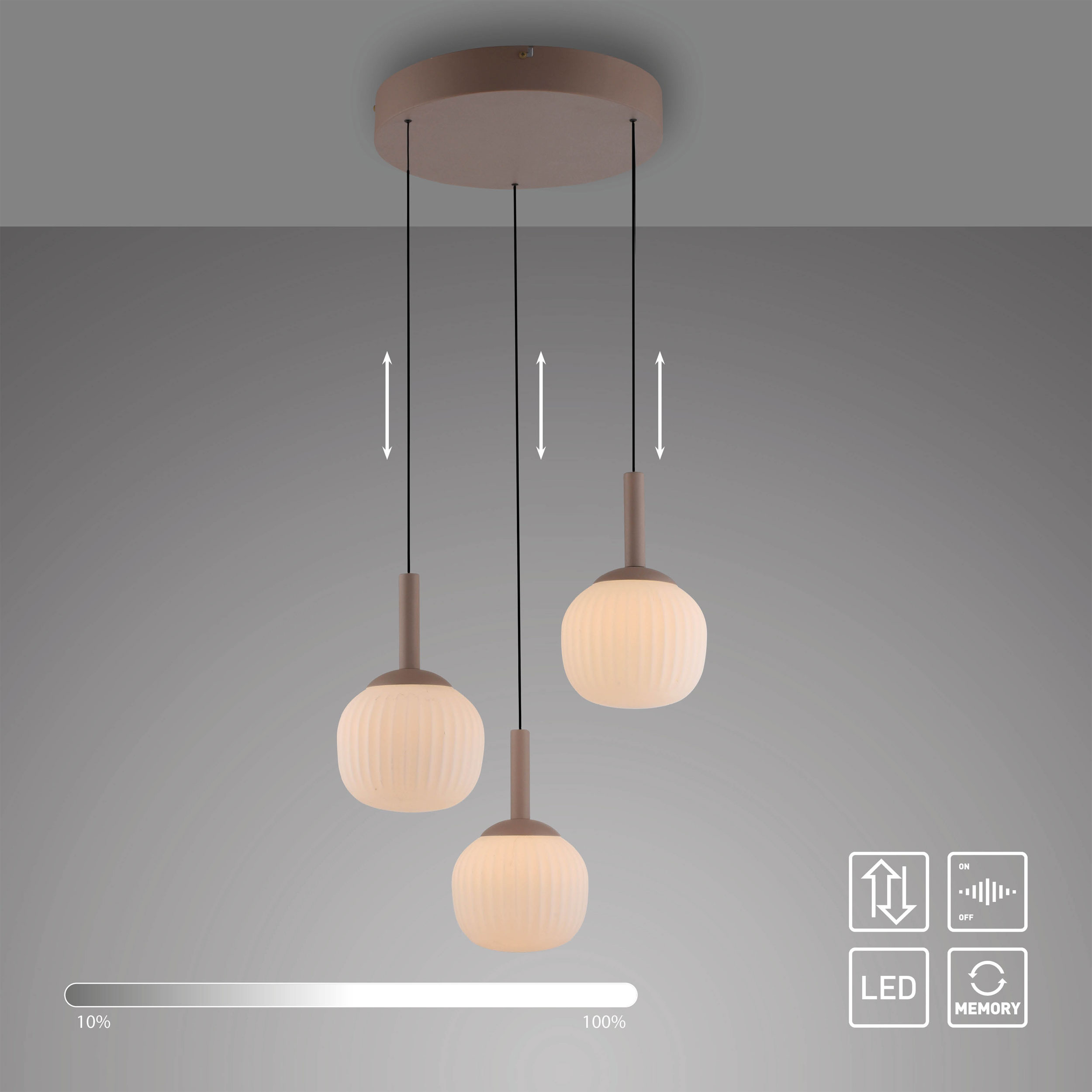 SCHÖNER WOHNEN LED-Pendelleuchte 3flg image number 7