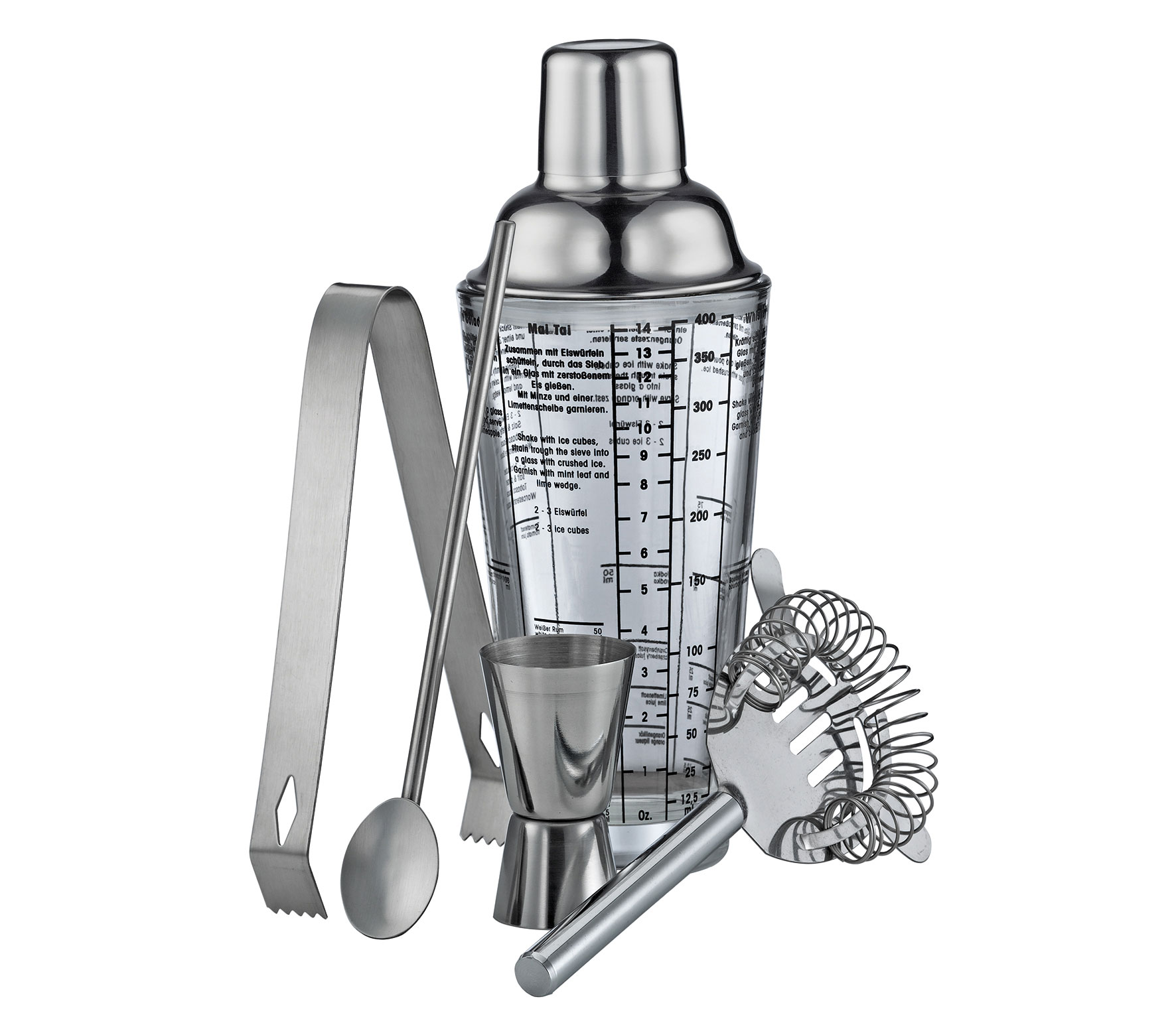 Cilio - Cocktailshaker 400 ml - Silberfarben