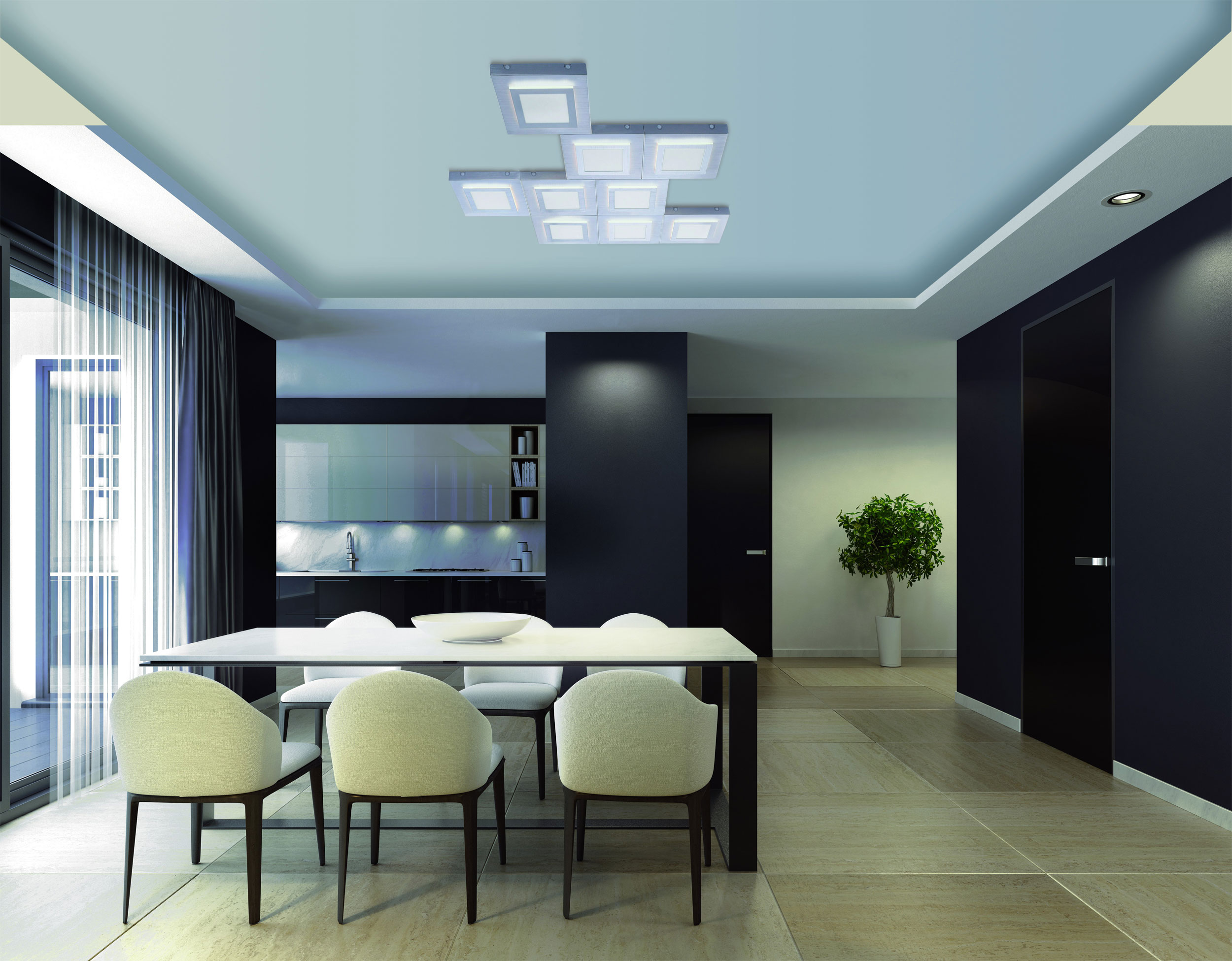 LED-Deckenleuchte 2flg image number null