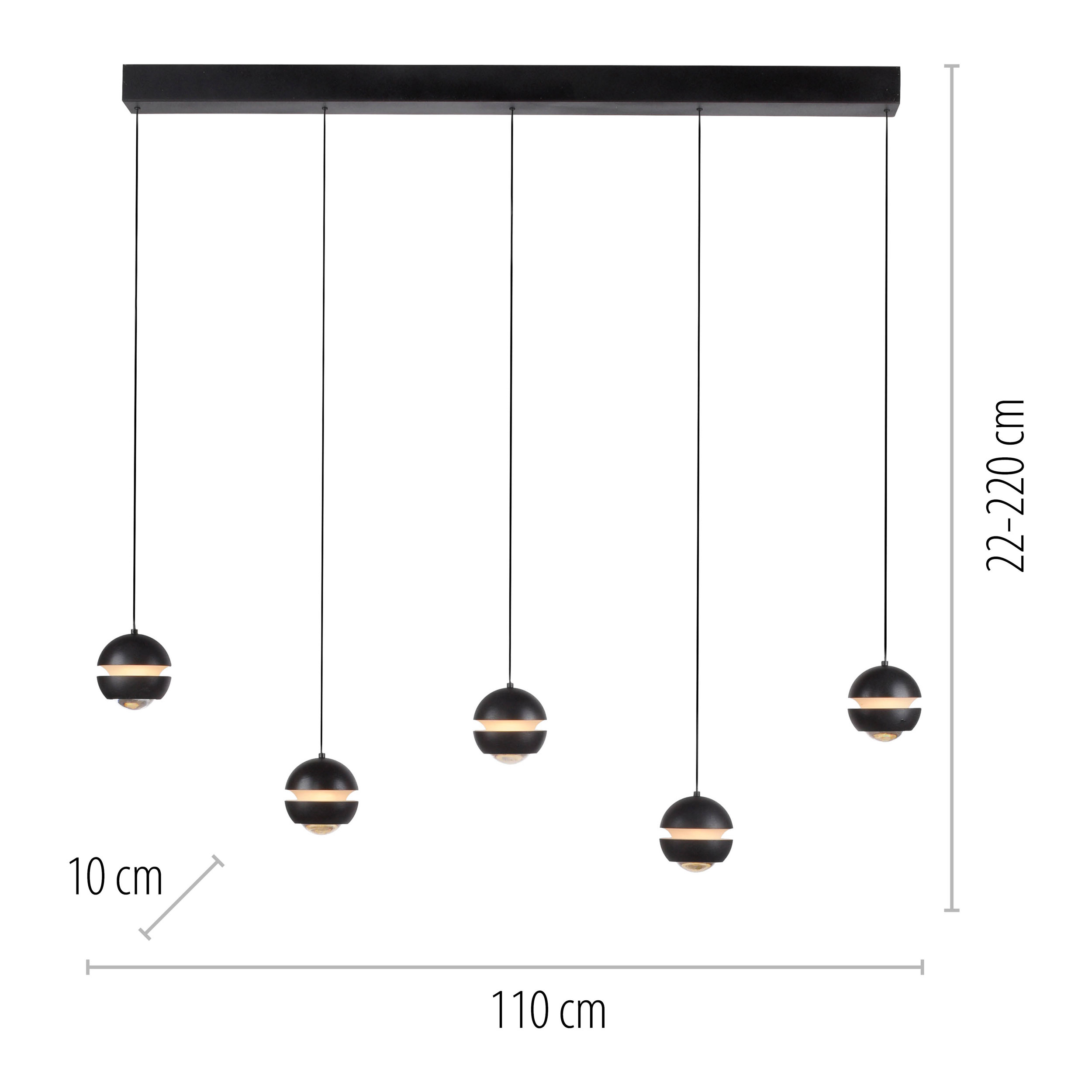 SCHÖNER WOHNEN LED-Pendelleuchte 5flg image number 3
