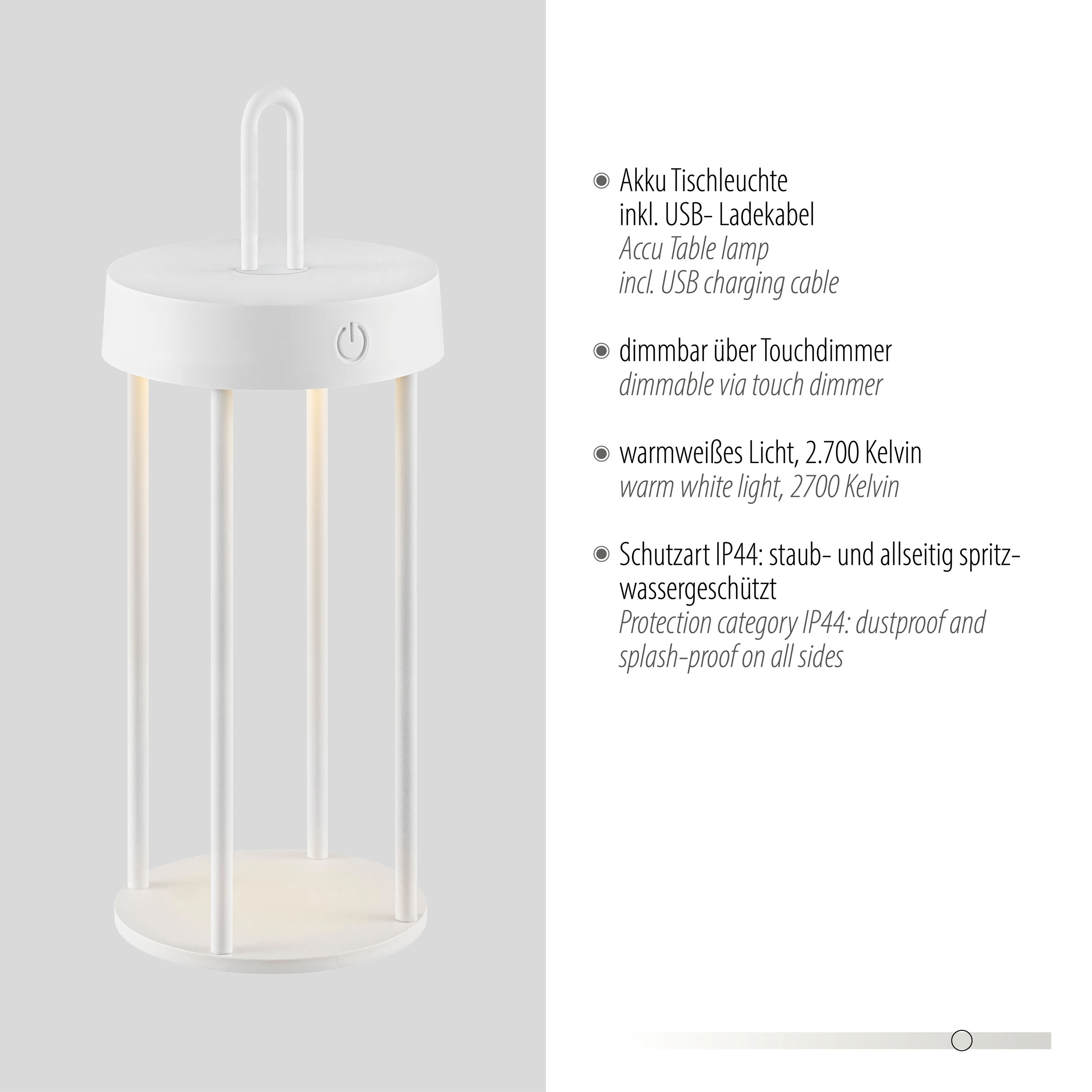 JUST LIGHT. LED-Akku-Tischleuchte 1flg image number 3